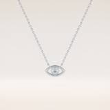 0.08 TCW Round Cut Moissanite Eye Shape Necklace