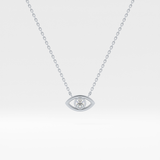 0.08 TCW Round Lab Grown Diamond Eye Shape Necklace