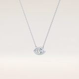 0.08 TCW Round Cut Moissanite Eye Shape Necklace