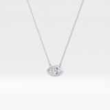 0.08 TCW Round Lab Grown Diamond Eye Shape Necklace