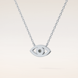 0.08 TCW Round Cut Moissanite Eye Shape Necklace