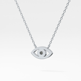 0.08 TCW Round Lab Grown Diamond Eye Shape Necklace