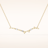 0.7 TCW Round Cut Moissanite Twig Necklace