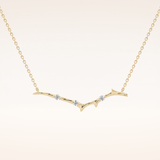 0.7 TCW Round Cut Moissanite Twig Necklace