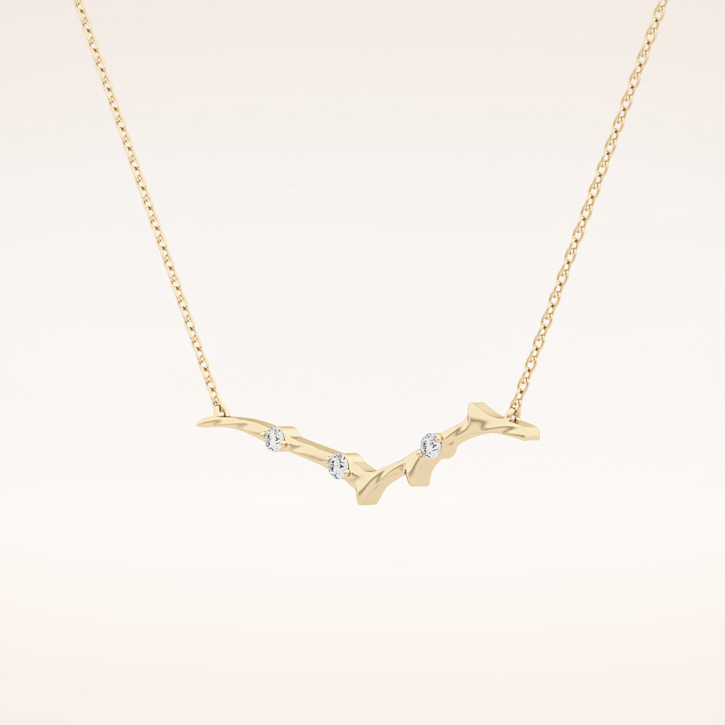0.7 TCW Round Cut Moissanite Twig Necklace