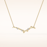0.7 TCW Round Cut Moissanite Twig Necklace