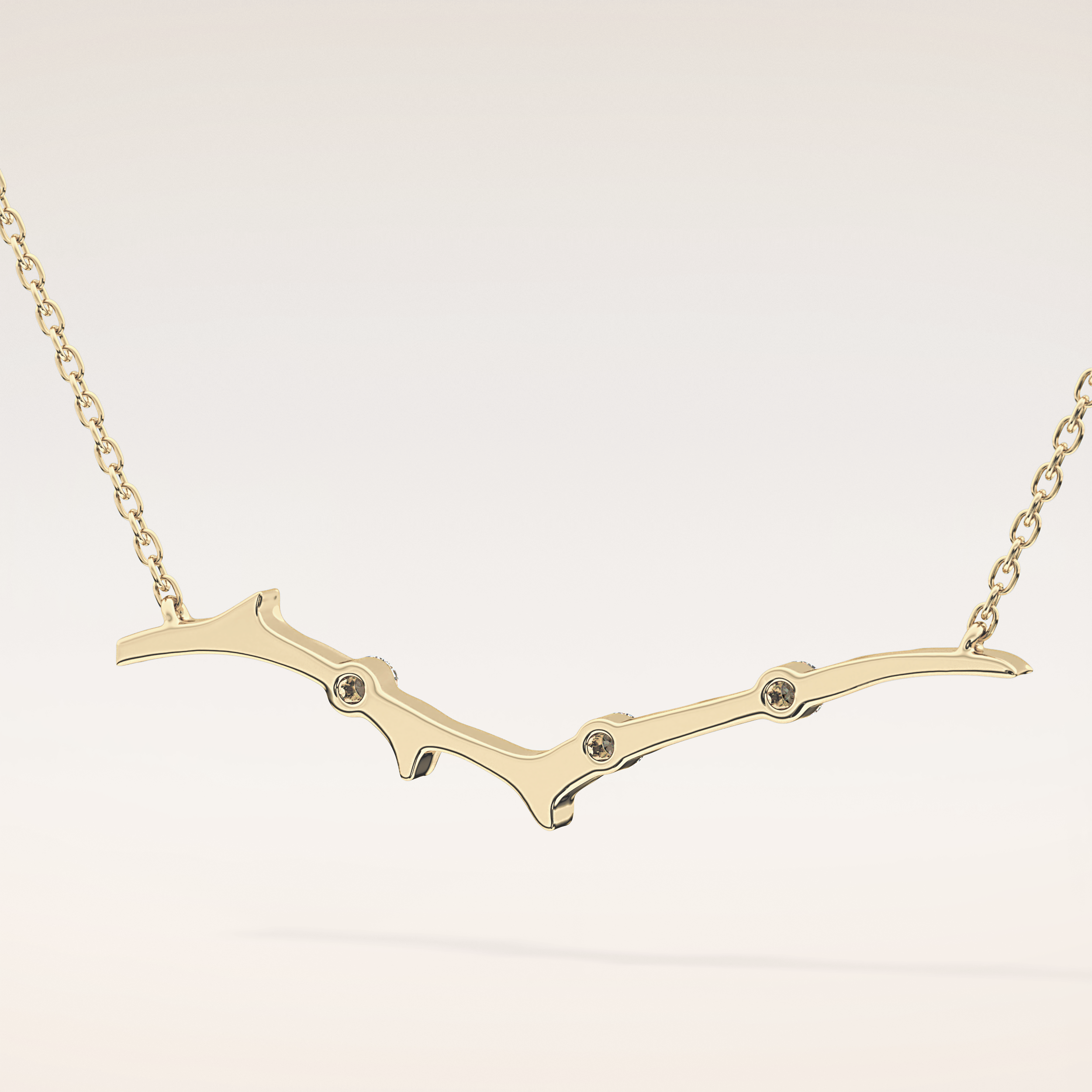 0.7 TCW Round Cut Moissanite Twig Necklace