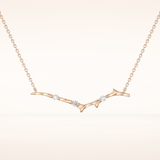 0.7 TCW Round Cut Moissanite Twig Necklace