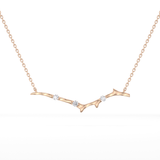 0.7 TCW Round Lab Grown Diamond Twig Necklace