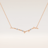 0.7 TCW Round Cut Moissanite Twig Necklace