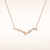 0.7 TCW Round Cut Moissanite Twig Necklace