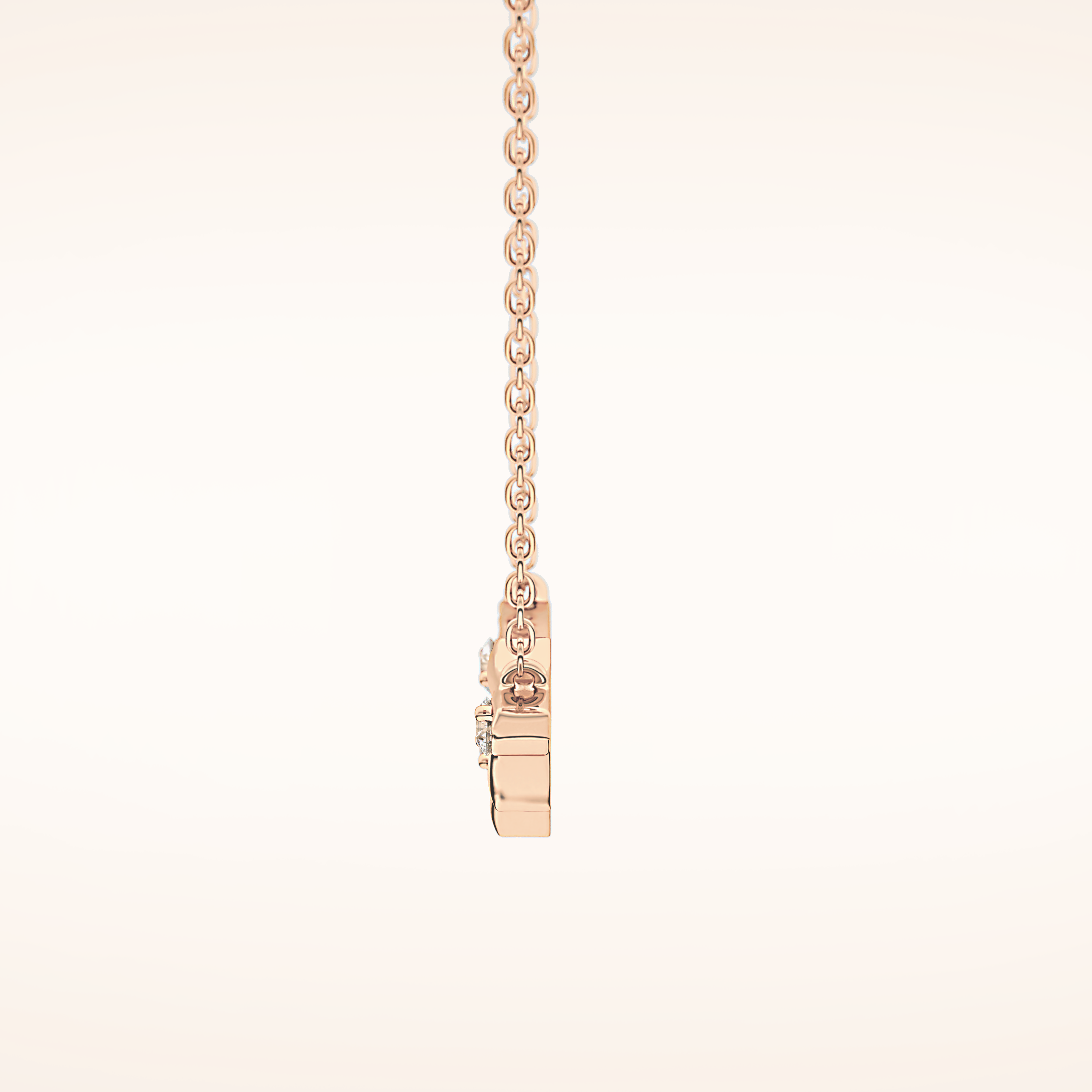0.7 TCW Round Cut Moissanite Twig Necklace