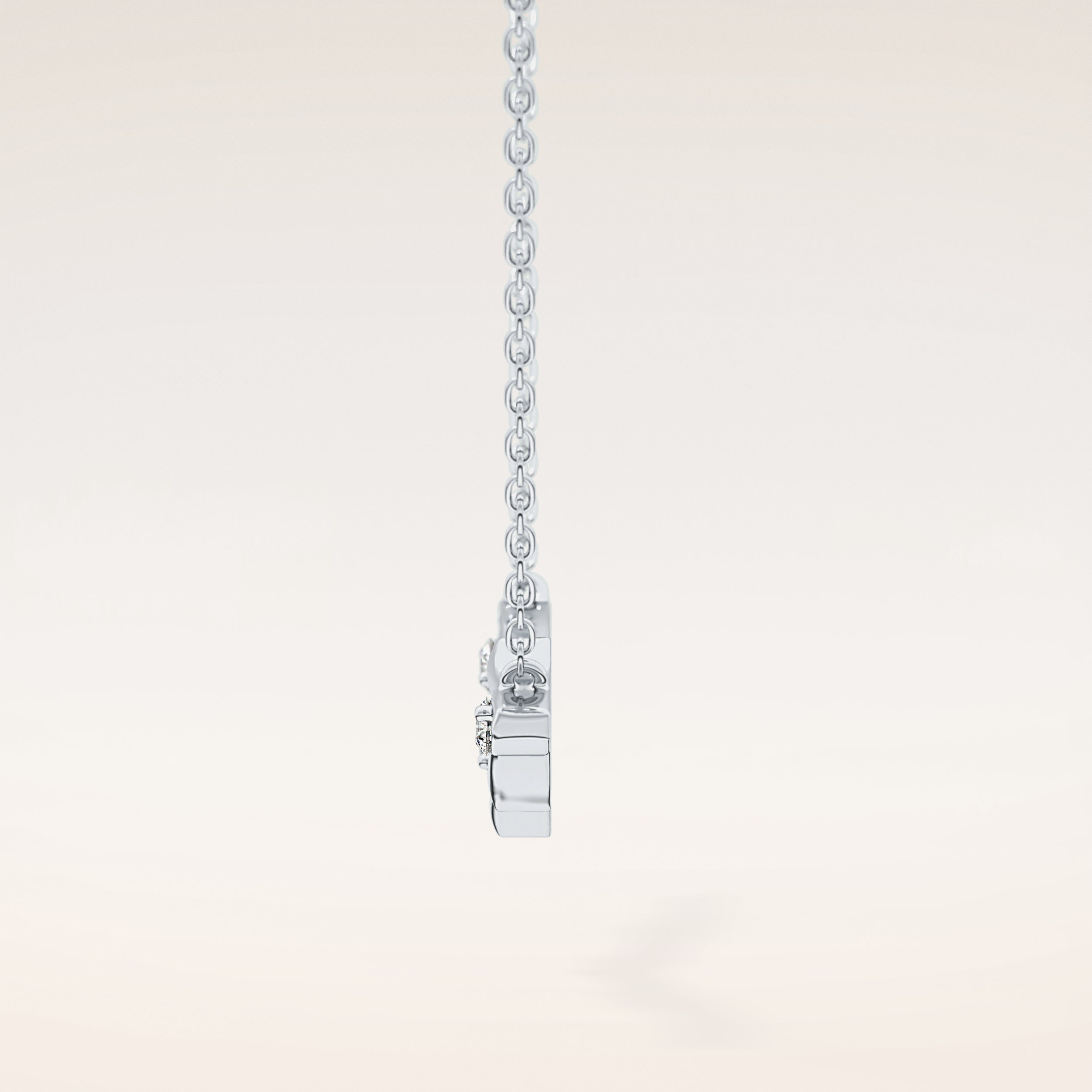 0.7 TCW Round Cut Moissanite Twig Necklace