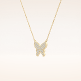 0.094 TCW Round Cut Moissanite Butterfly Necklace