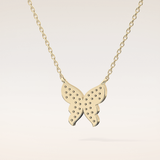 0.094 TCW Round Cut Moissanite Butterfly Necklace
