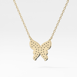 0.094 TCW Round Lab Grown Diamond Butterfly Necklace