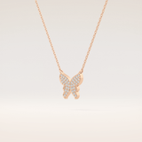 0.094 TCW Round Cut Moissanite Butterfly Necklace