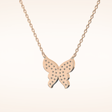 0.094 TCW Round Cut Moissanite Butterfly Necklace