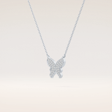 0.094 TCW Round Cut Moissanite Butterfly Necklace