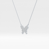 0.094 TCW Round Lab Grown Diamond Butterfly Necklace