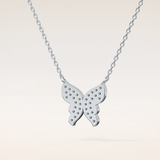 0.094 TCW Round Cut Moissanite Butterfly Necklace