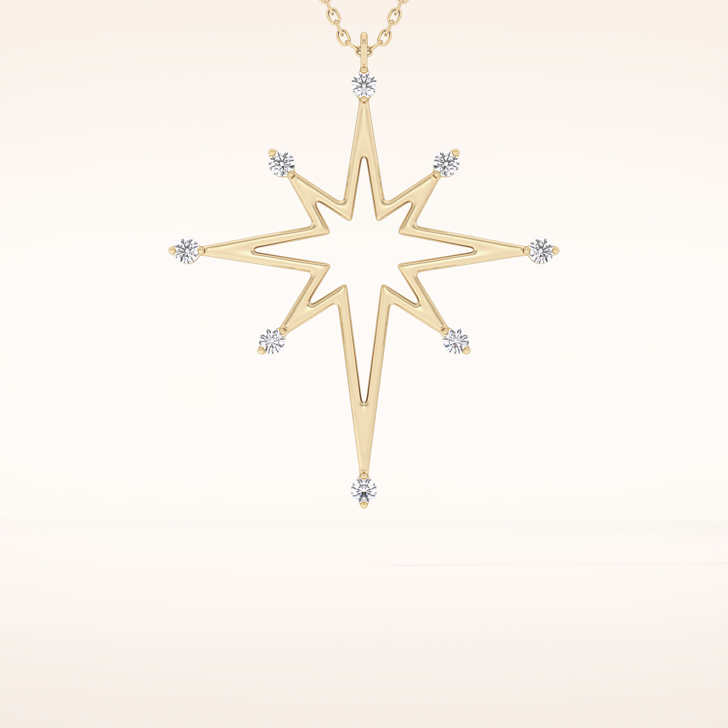 0.17 TCW Round Cut Moissanite Star Necklace