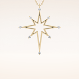 0.17 TCW Round Cut Moissanite Star Necklace