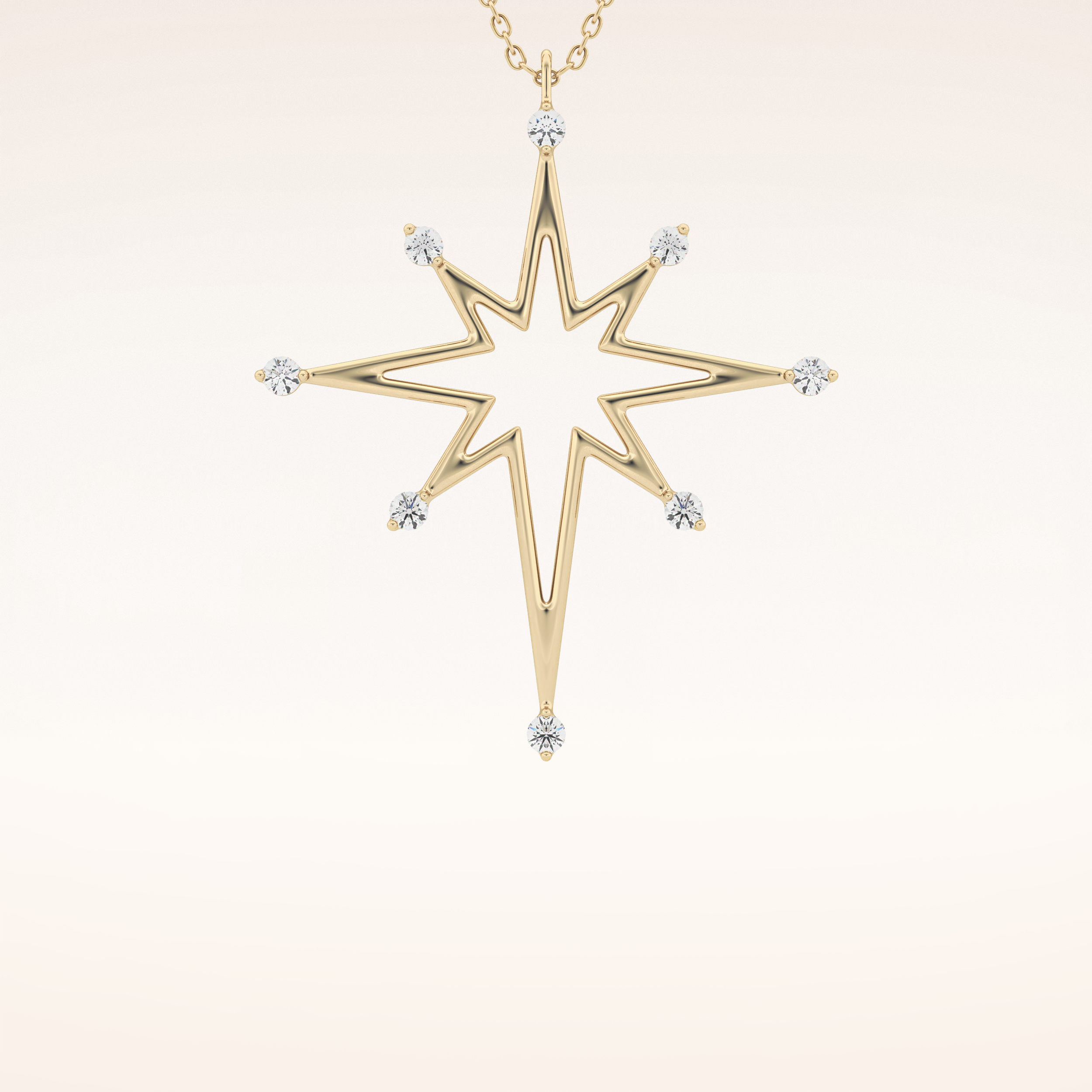 0.17 TCW Round Cut Moissanite Star Necklace