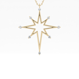 0.17 TCW Round Lab Grown Diamond Star Necklace