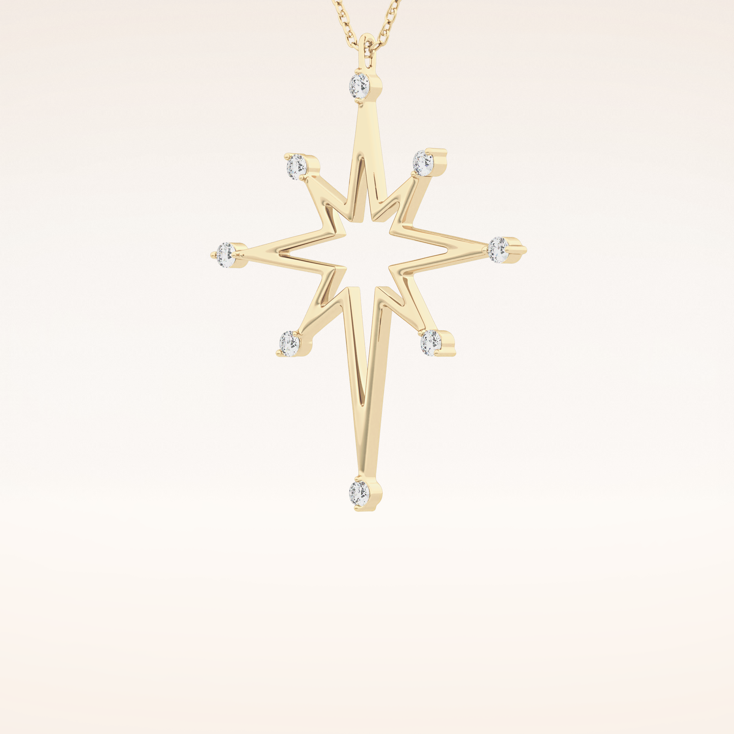 0.17 TCW Round Cut Moissanite Star Necklace