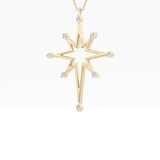 0.17 TCW Round Lab Grown Diamond Star Necklace