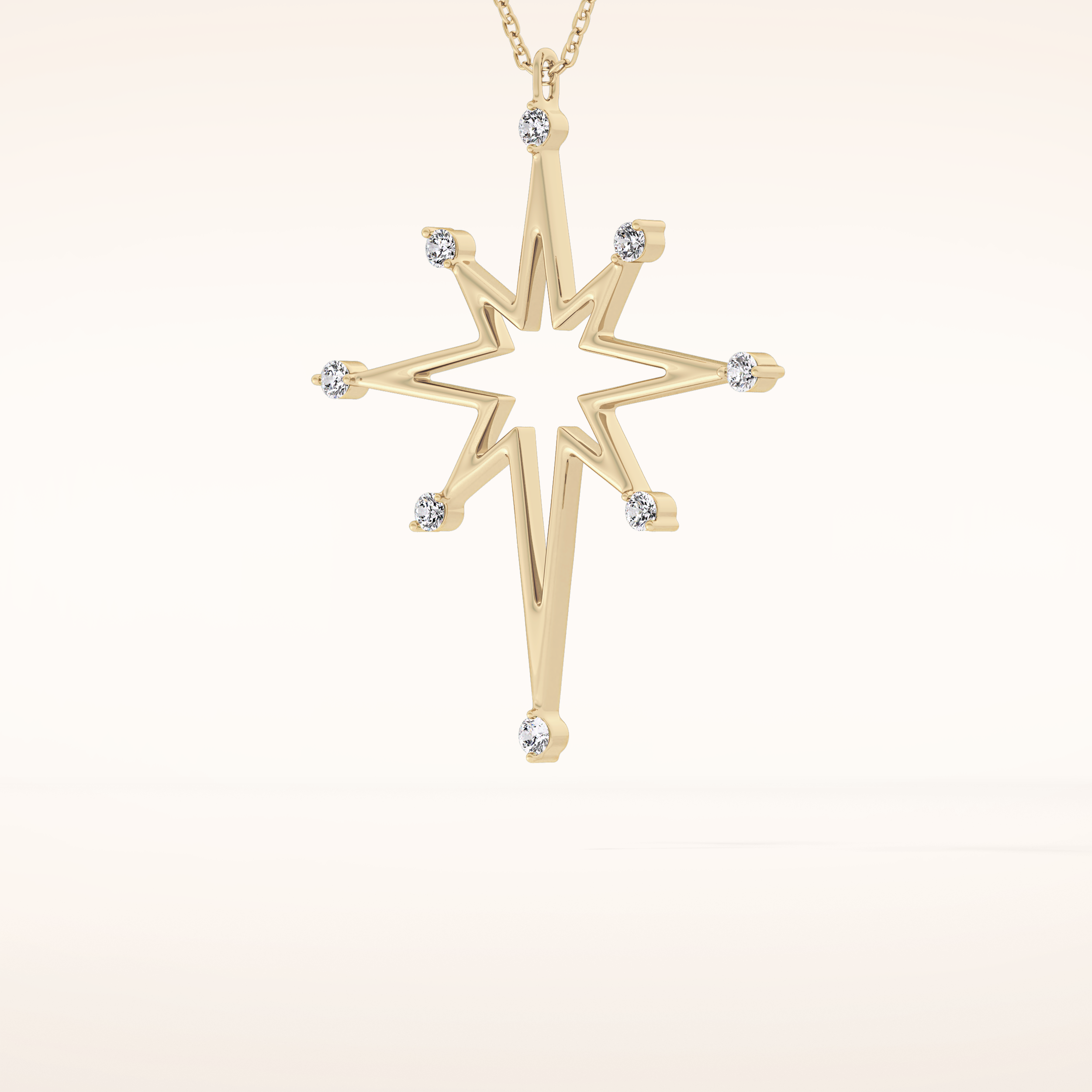 0.17 TCW Round Cut Moissanite Star Necklace