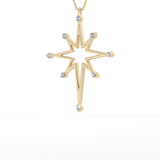 0.17 TCW Round Lab Grown Diamond Star Necklace