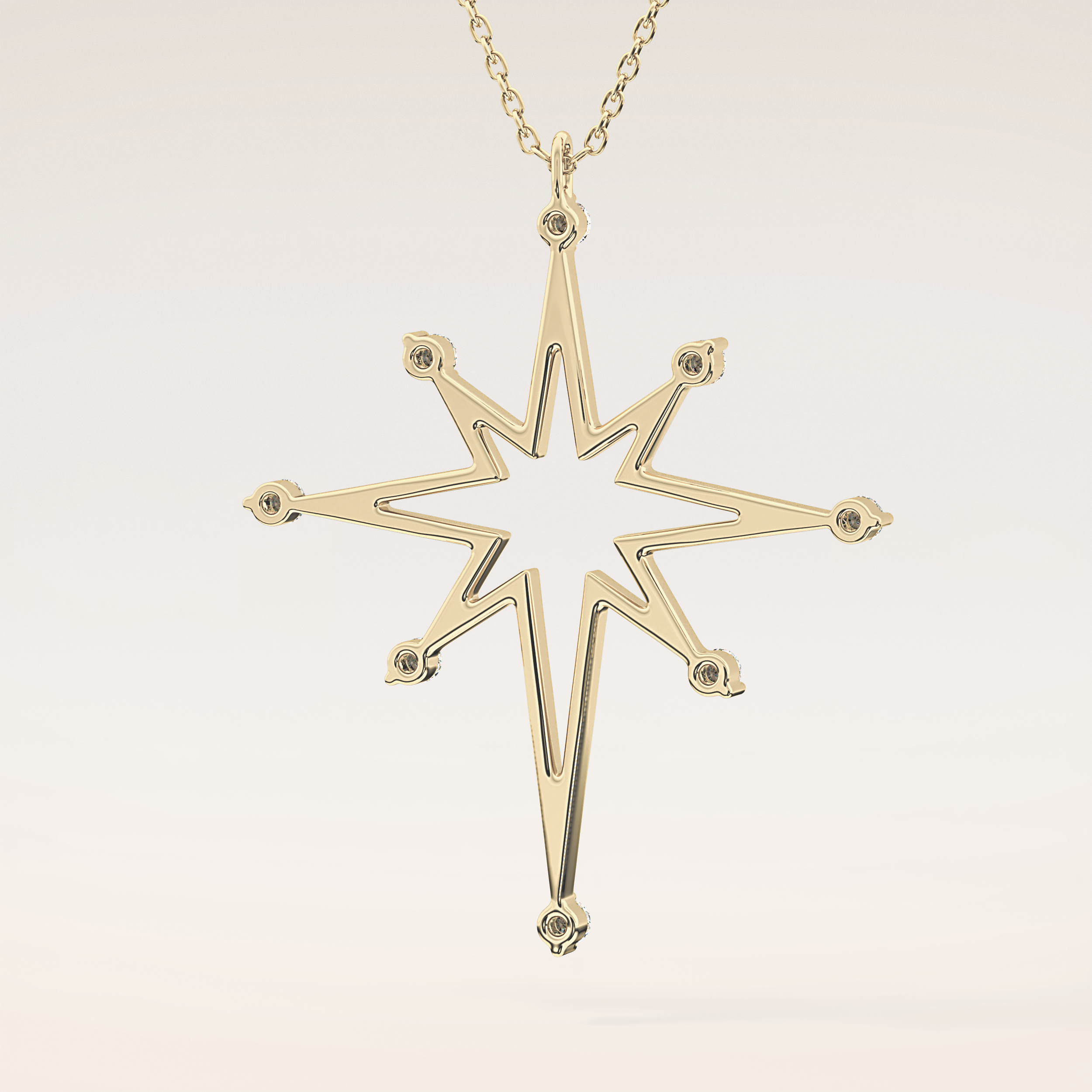 0.17 TCW Round Cut Moissanite Star Necklace