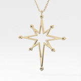 0.17 TCW Round Lab Grown Diamond Star Necklace