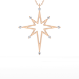 0.17 TCW Round Lab Grown Diamond Star Necklace