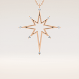 0.17 TCW Round Cut Moissanite Star Necklace