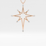 0.17 TCW Round Lab Grown Diamond Star Necklace