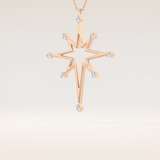 0.17 TCW Round Cut Moissanite Star Necklace