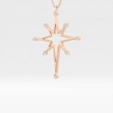 0.17 TCW Round Lab Grown Diamond Star Necklace