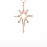 0.17 TCW Round Lab Grown Diamond Star Necklace