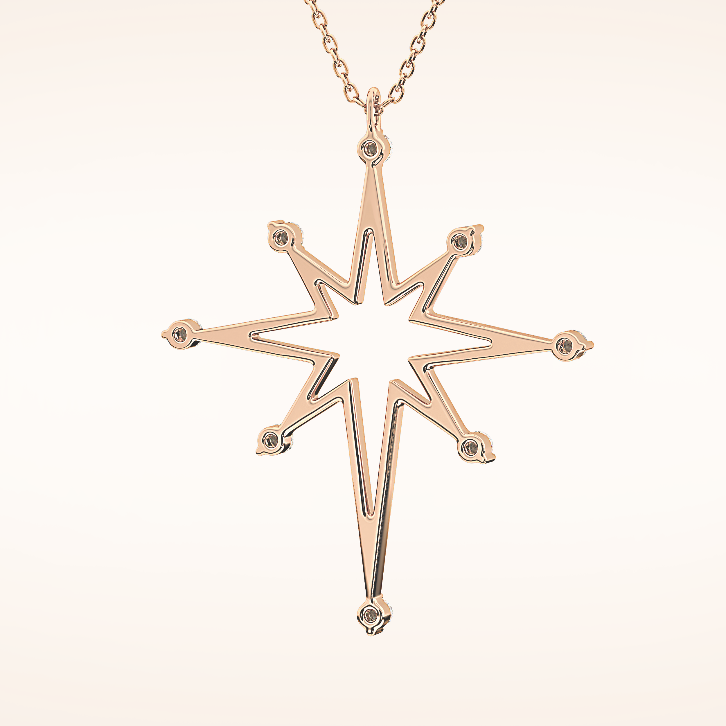 0.17 TCW Round Cut Moissanite Star Necklace
