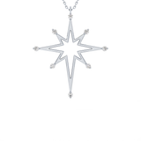 0.17 TCW Round Lab Grown Diamond Star Necklace