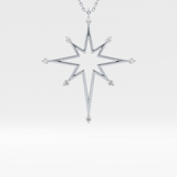 0.17 TCW Round Lab Grown Diamond Star Necklace