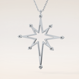 0.17 TCW Round Cut Moissanite Star Necklace