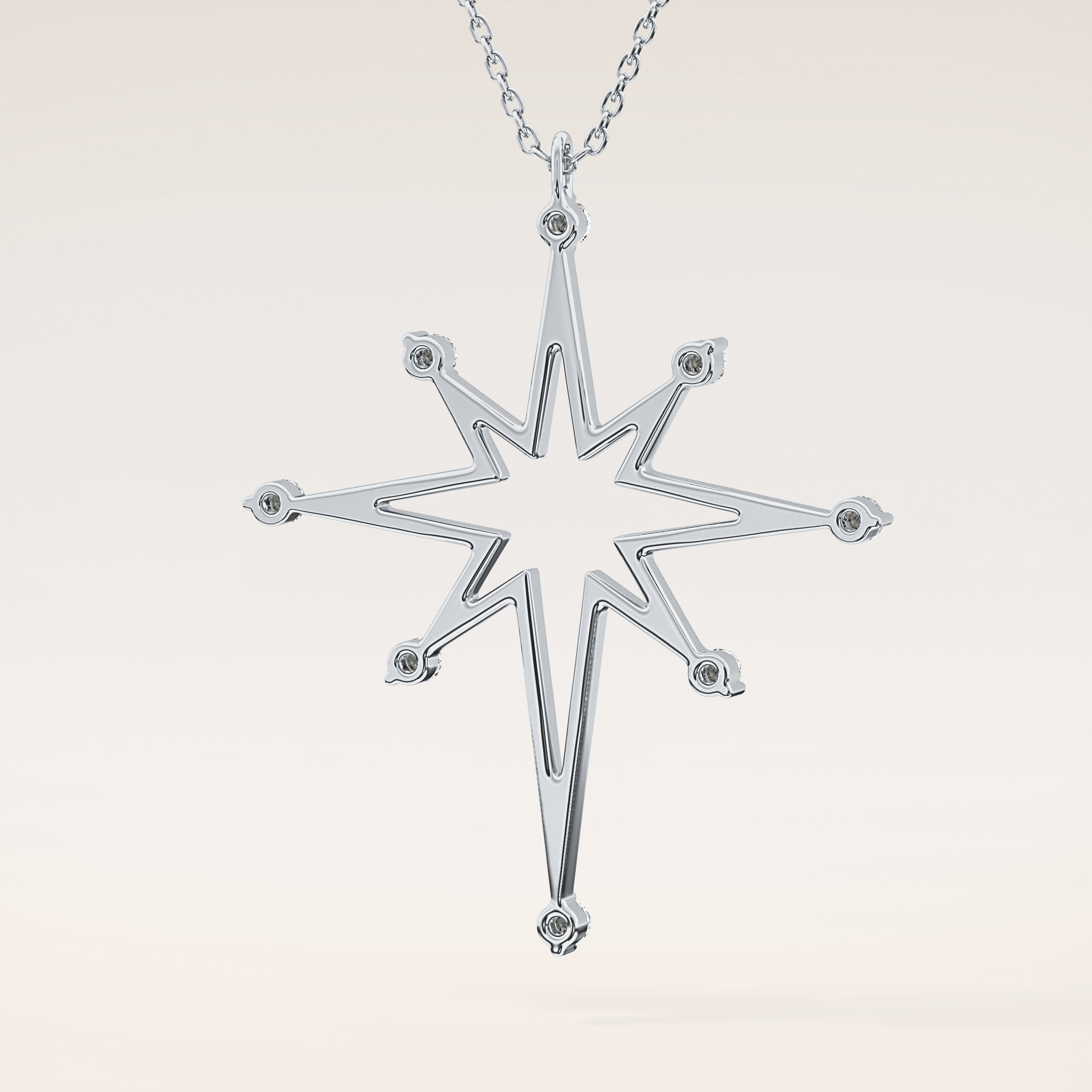 0.17 TCW Round Cut Moissanite Star Necklace