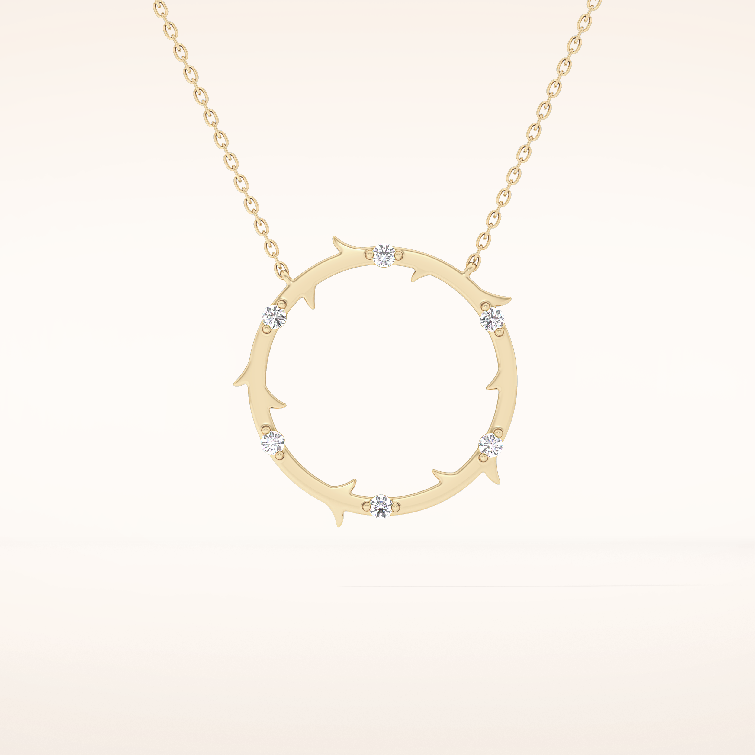 0.09 TCW Round Cut Moissanite Circle Necklace