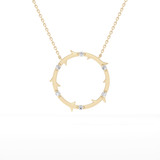 0.09 TCW Round Lab Grown Diamond Circle Necklace