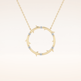 0.09 TCW Round Cut Moissanite Circle Necklace