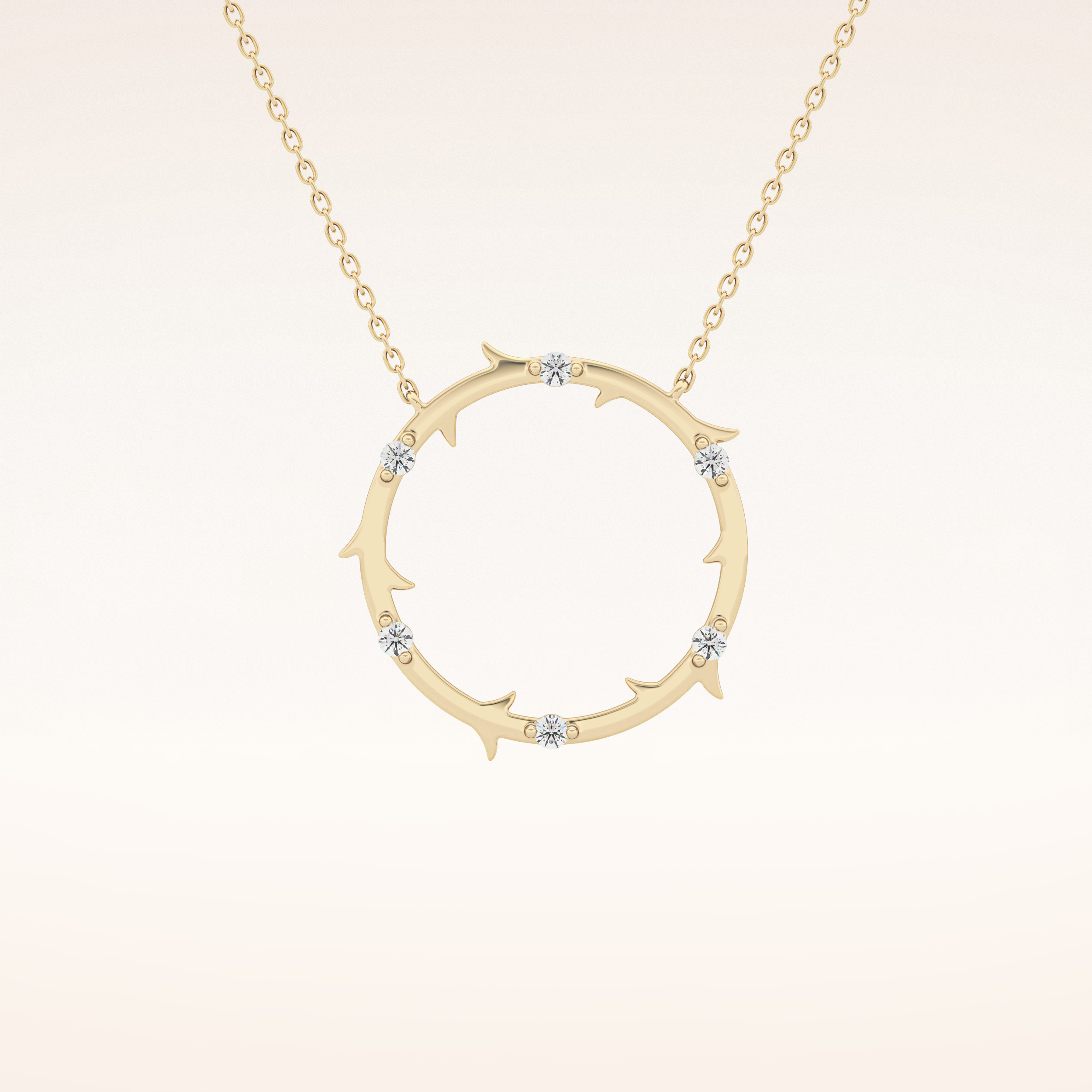 0.09 TCW Round Cut Moissanite Circle Necklace